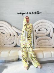 Moroccan-Inspired Set-Lime Green X Light Beige