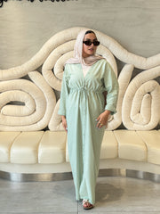 Every Day Buttoned Shirt Dress-Mint