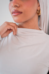 Long Sleeves Essential Top-Light Grey