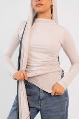 Long Sleeves Essential Top-Light Grey