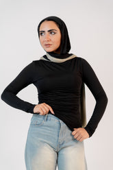 Long Sleeves Essential Top-Black