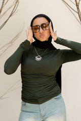 Long Sleeves Essential Top-Olive