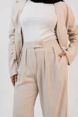 Blazer Linen Set – Beige