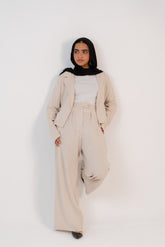 Blazer Linen Set – Beige