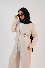 Blazer Linen Set – Beige