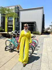Every Day Buttoned Shirt Dress-Light Yellow