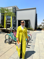 Every Day Buttoned Shirt Dress-Light Yellow