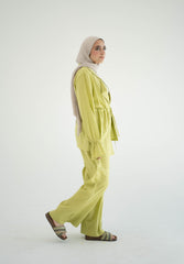 Lime Green Wrapped Linen Set