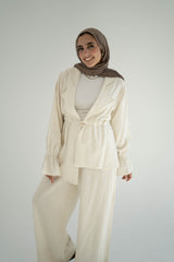 Light Beige Wrapped Linen Set
