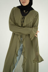 Ruffles Kimono-Olive