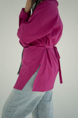 Asymmetric Poplin Shirt-Purple