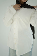 Asymmetric Poplin Shirt-Off White