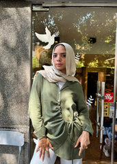 Olive Wrapped Linen Shirt