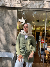 Olive Wrapped Linen Shirt