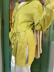 Lime Green Wrapped Linen Shirt
