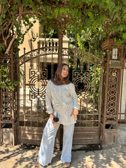 Cream Wrapped Linen Shirt