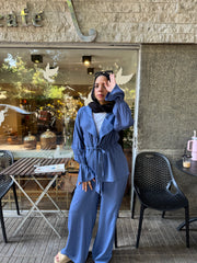 Cornflower Blue Wrapped Linen Set