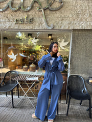 Cornflower Blue Wrapped Linen Set