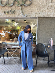 Cornflower Blue Wrapped Linen Set