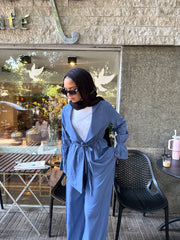 Cornflower Blue Wrapped Linen Set