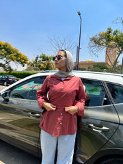 Wrapped Shirt-Rust Brown