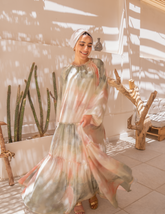 Fiesta Dress-Light Olive X Light Pink