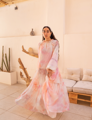 Fiesta Dress-Light Orange X Light Pink