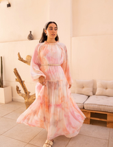 Fiesta Dress-Light Orange X Light Pink