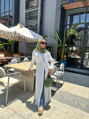 Multi-Wrapped Shirt Dress  – Off-White