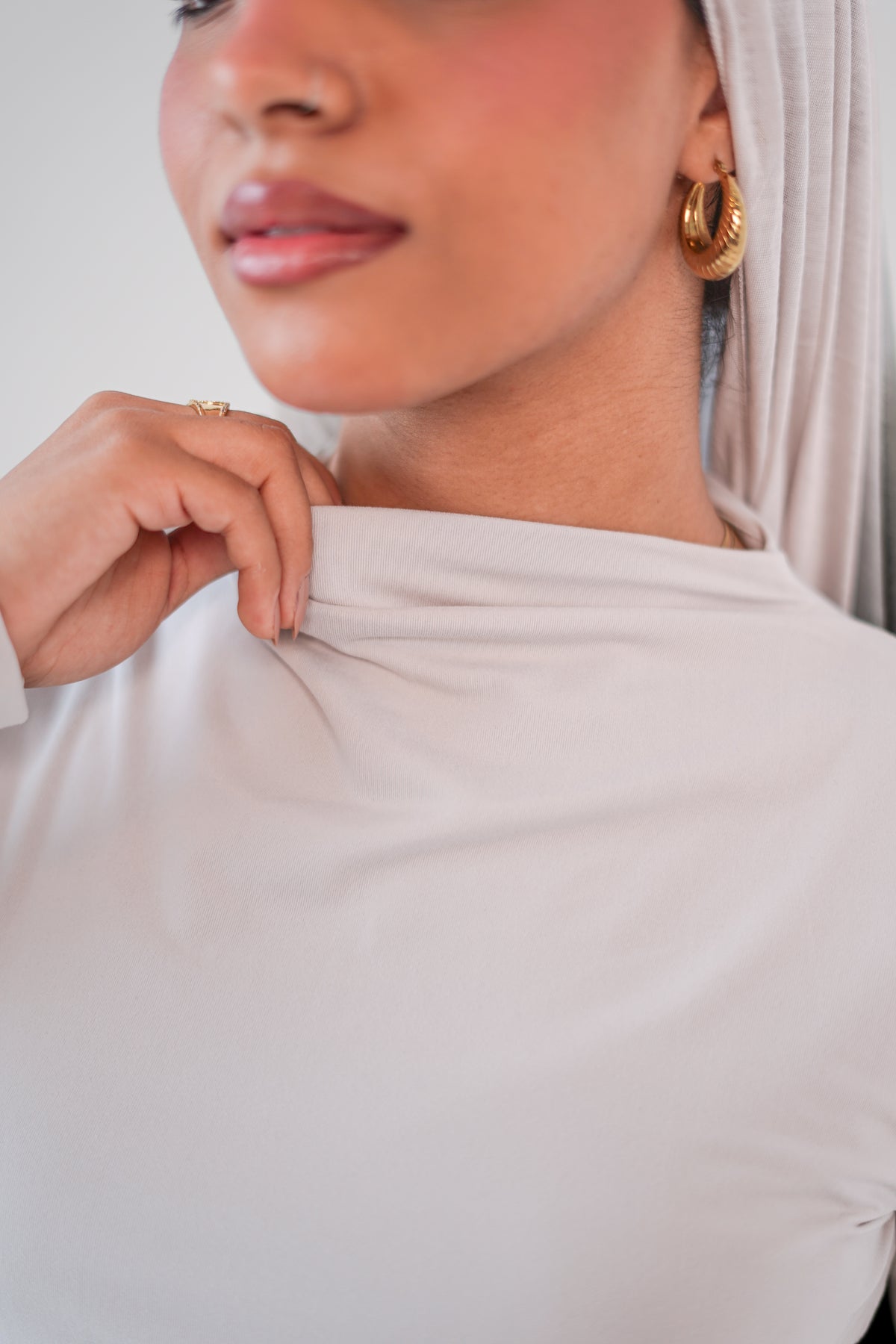 Long Sleeves Essential Top-Light Grey