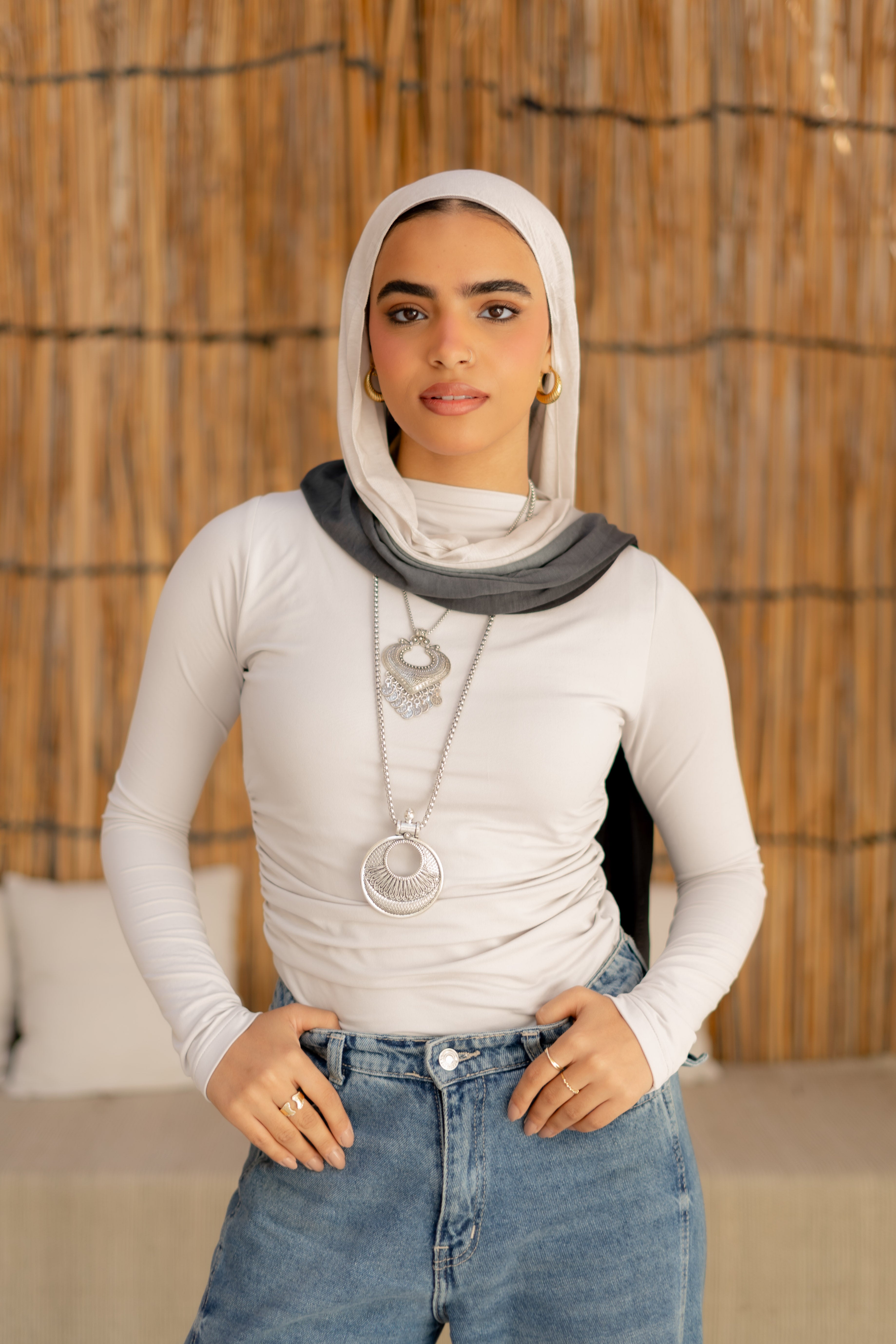 Long Sleeves Essential Top-Light Grey