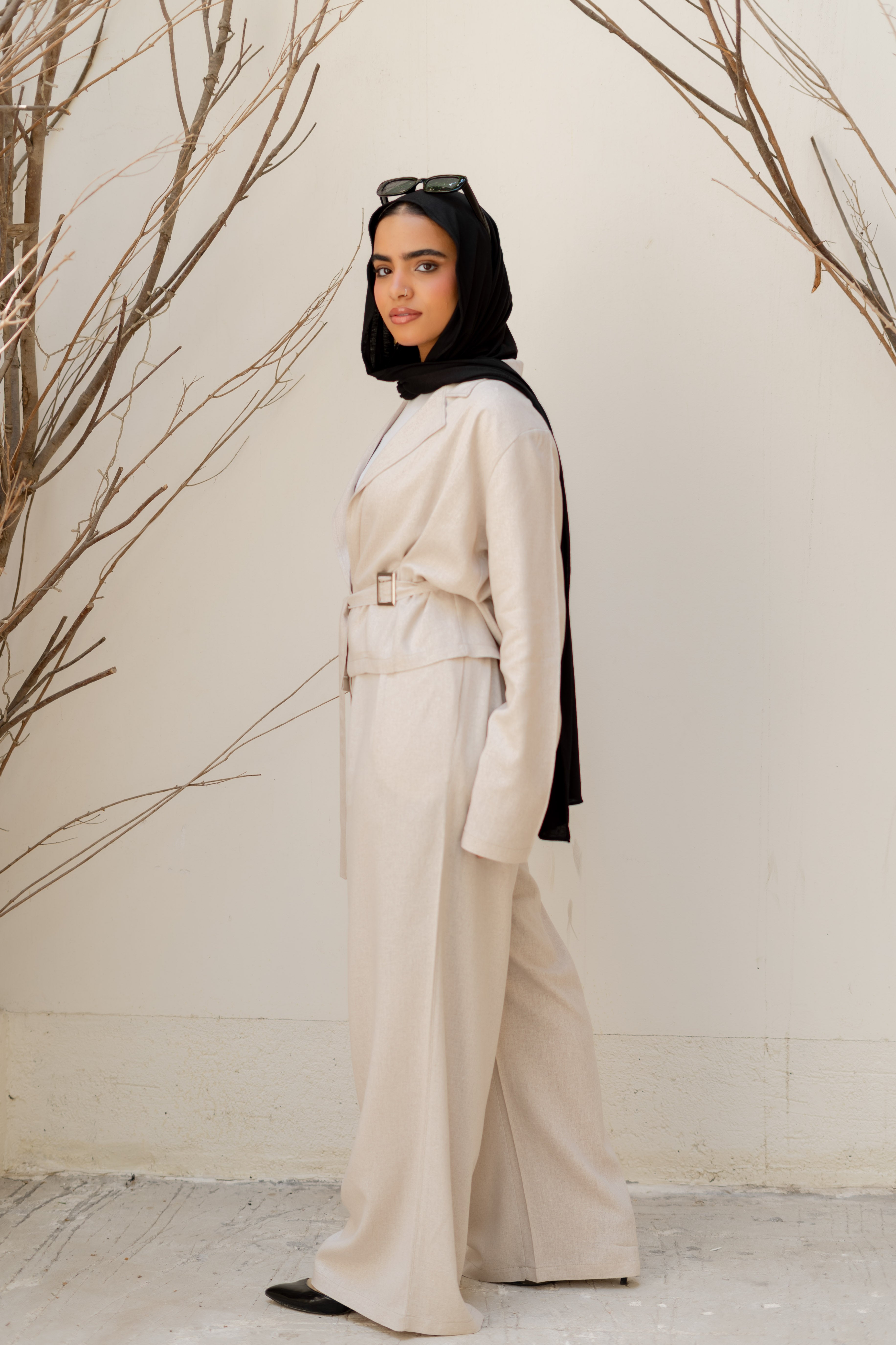 Blazer Linen Set – Beige