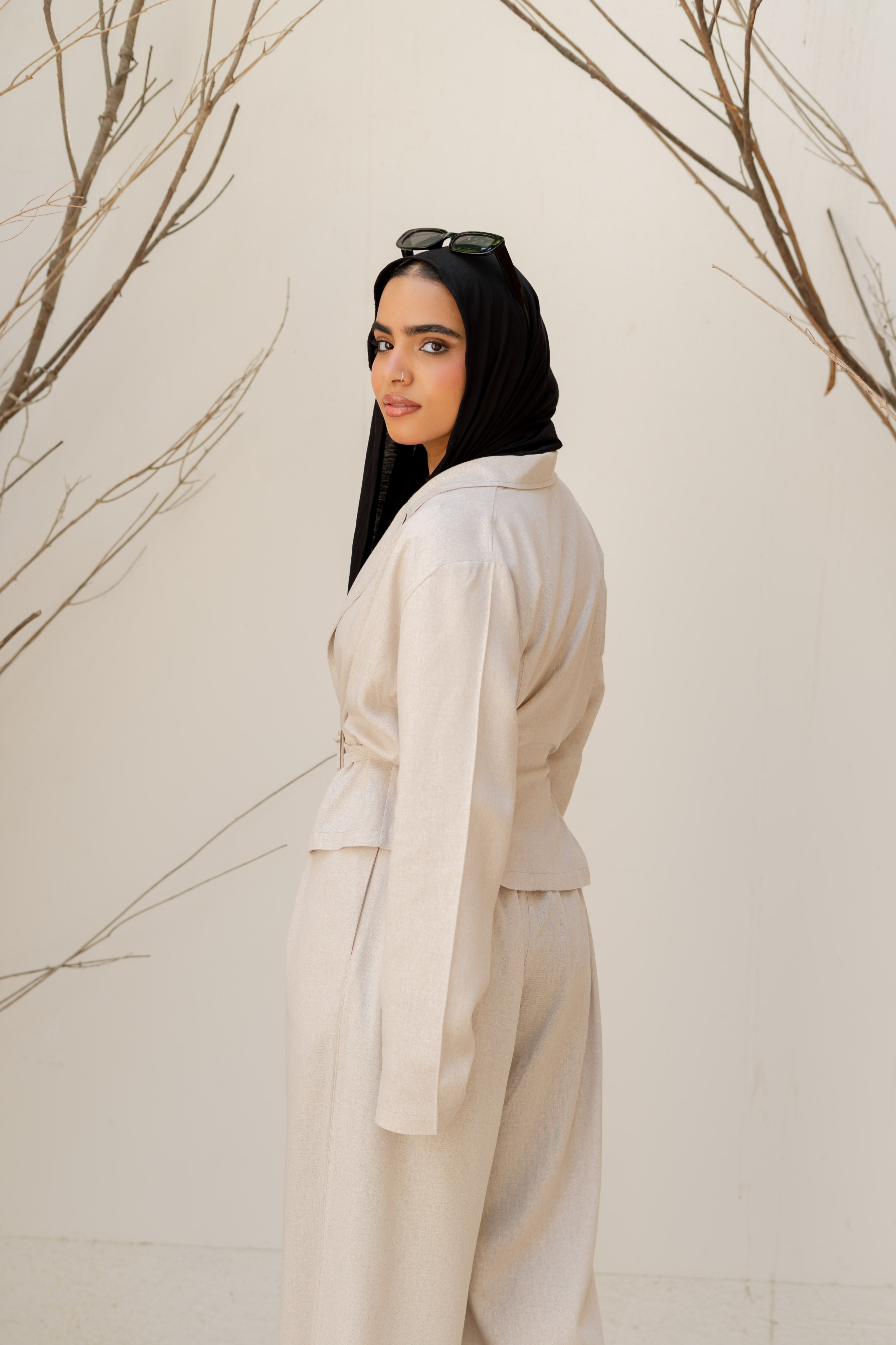 Blazer Linen Set – Beige