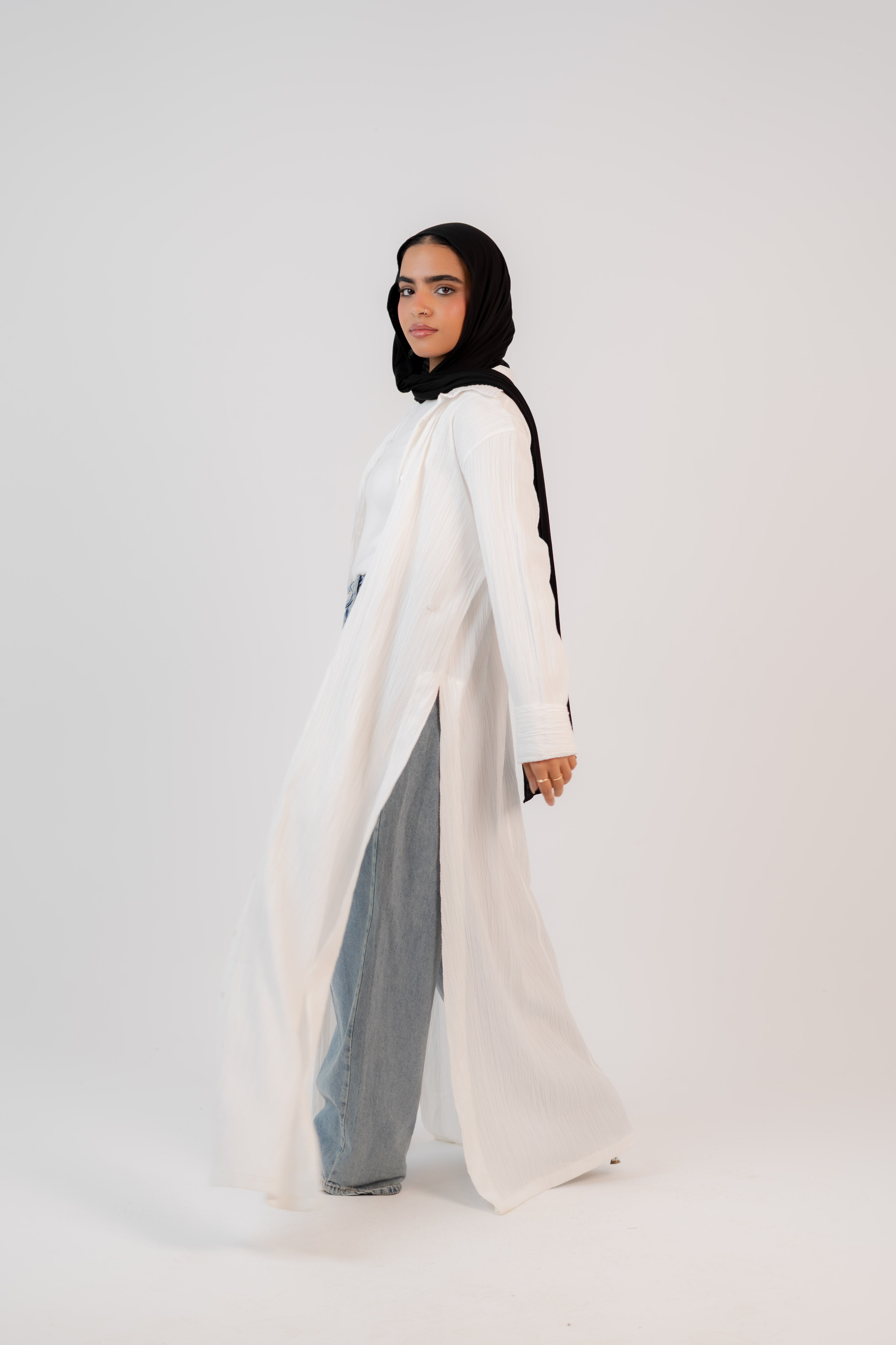 Multi-Wrapped Shirt Dress  – Off-White