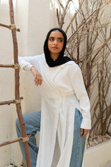 Multi-Wrapped Shirt Dress  – Off-White