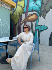 Flowy Romantic Dress- Soft Cream
