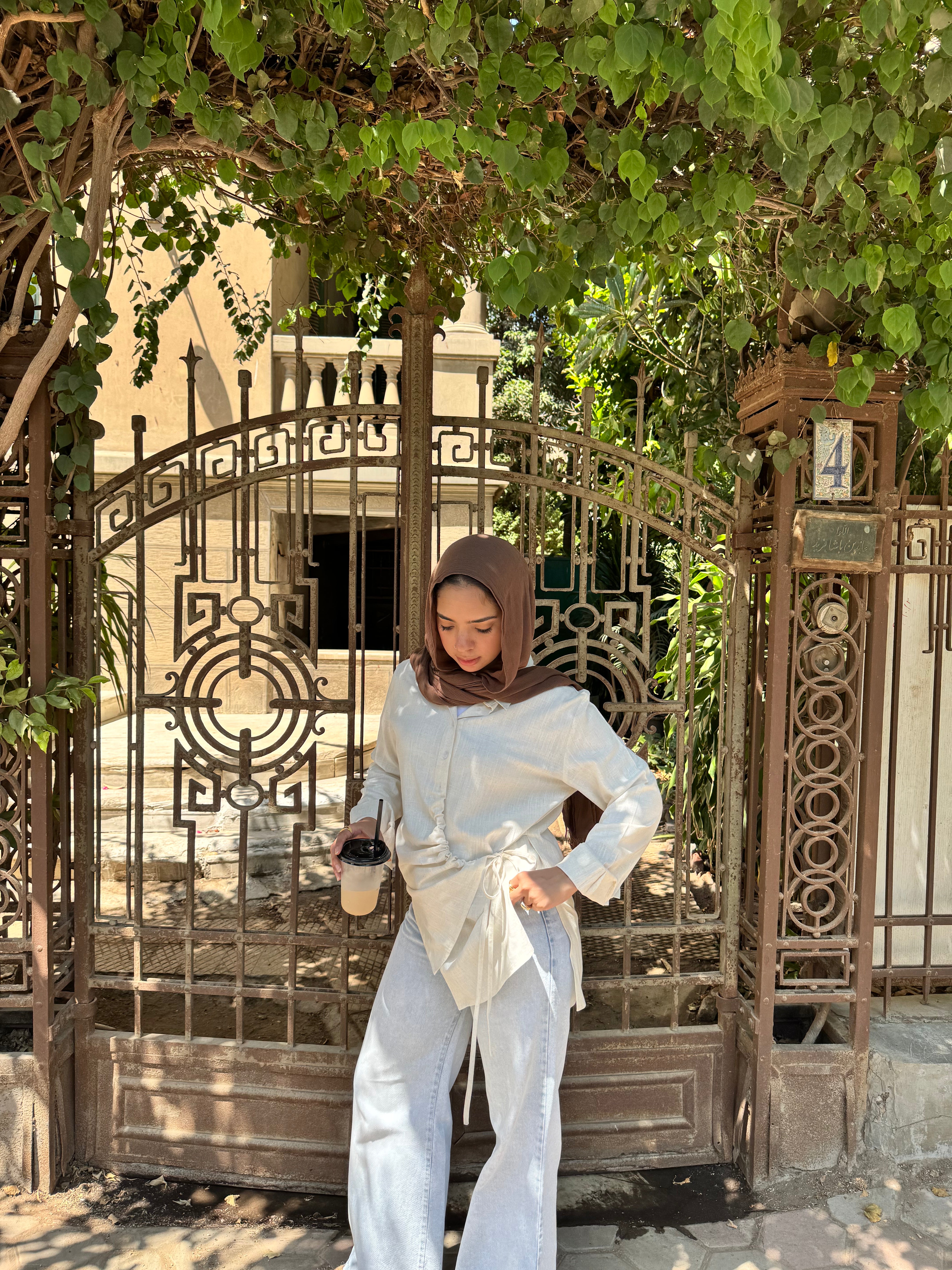 Cream Wrapped Linen Shirt