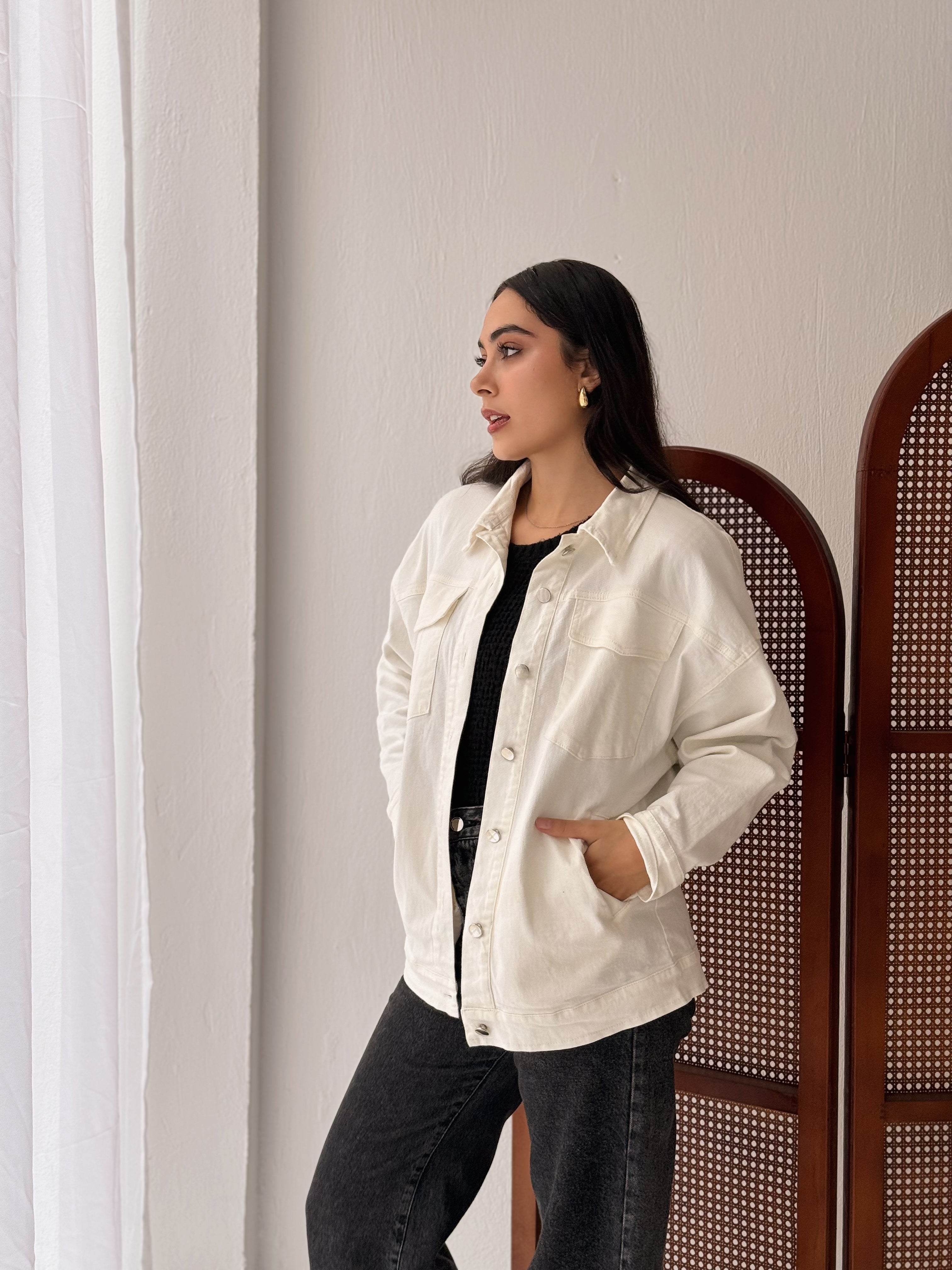 Basic Offwhite Denim Jacket