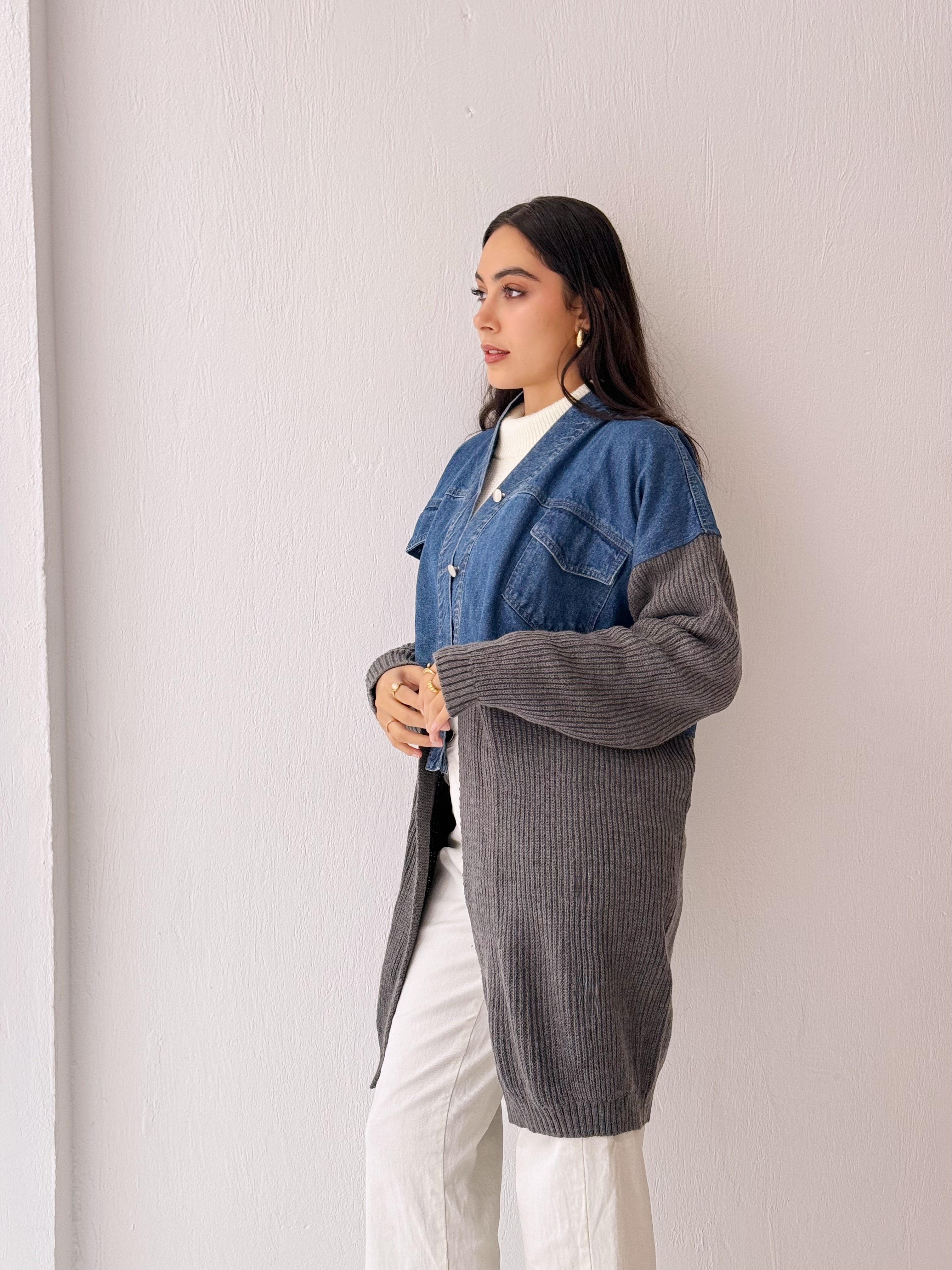 Knitted X Denim Jacket