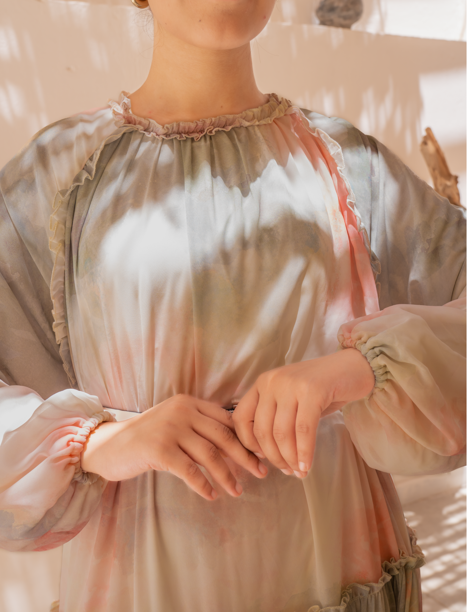 Fiesta Dress-Light Olive X Light Pink