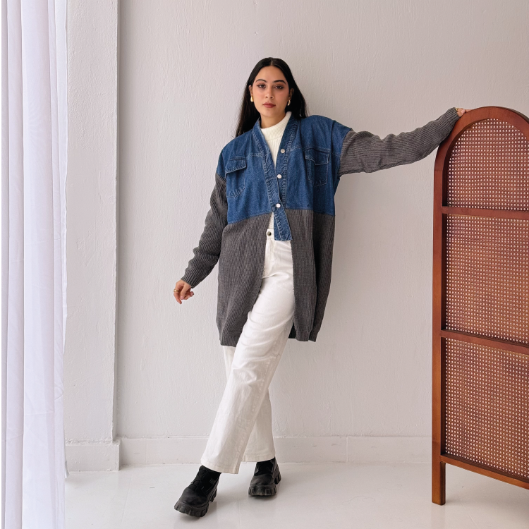 Knitted X Denim Jacket